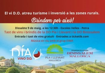 DIA DEL VI AMB DENOMINACIÓ D'ORIGEN-TAST GRATUÏT DE VI I BRINDIS AMB DO PLA I LLEVANT I DO BINISSALEM- #EnoturismoVinoDO Balears, Illes