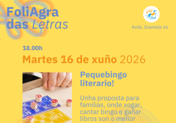 PequeBingo literario para público infantil. Edición FoliAgra das Letras Coruña, A