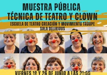 Técnica de teatro y clown, muestra pública de la escuela de teatro Delirious Balears, Illes