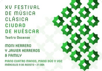 PIANO A CUATRO MANOS, DÚO DE PIANOS Y CANTO - FESTIVAL MÚSICA CLÁSICA CIUDAD DE HUÉSCAR Granada