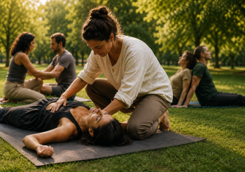 Relaxation through movement and guided partner work --