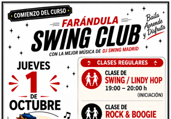 Jueves 1 Octubre en Farándula Swing Club. Baile Social. Swing Rock & Roll y Blues Madrid
